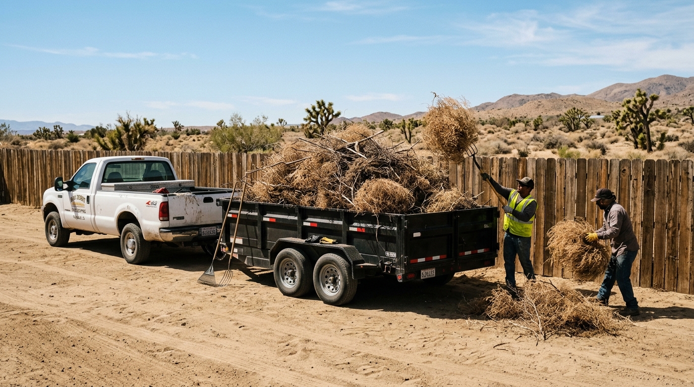 Tumbleweed removal and dump trailer hauling in Antelope Valley