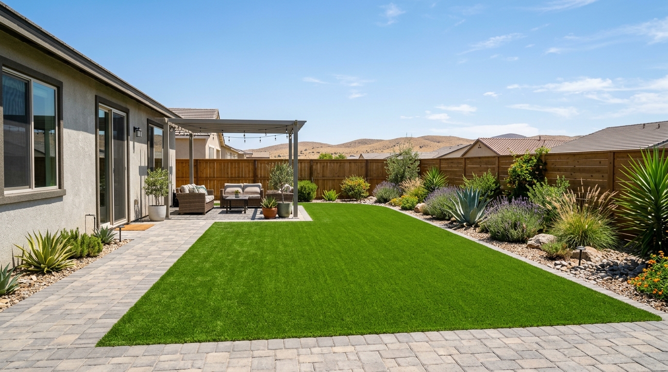 Synthetic turf and putting green installation in Palmdale CA